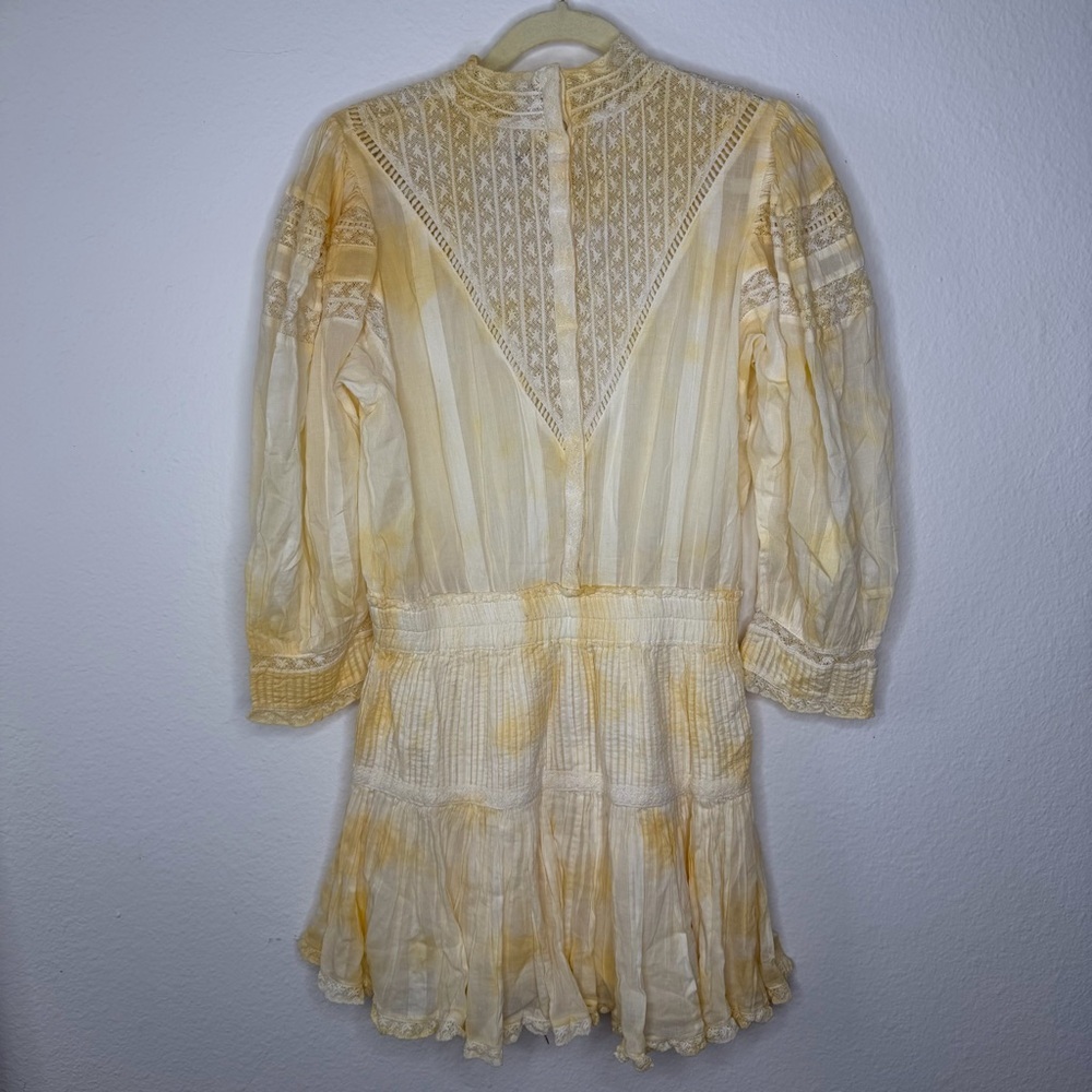 LoveShackFancy Viola in Lemon Drop Hand Dye Dress - Picture 7 of 11